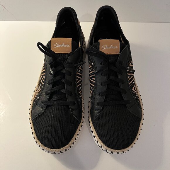 SKECHERS Wilshire Blvd Bellevue Sneakers Black STRETCHFIT MEMORY FOAM Womens 8.5 - Picture 3 of 10